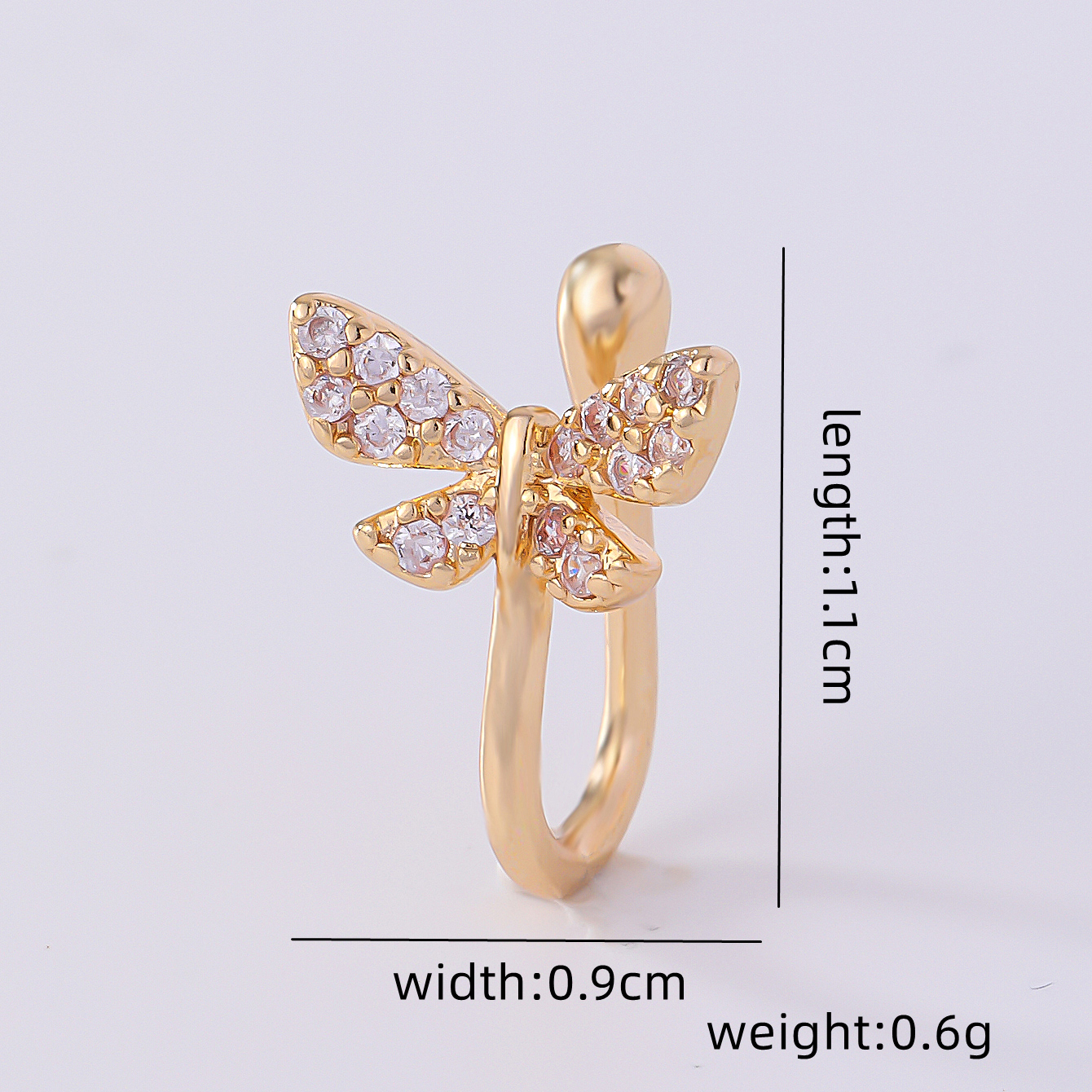 1 Piece Nose Rings & Studs Simple Style Solid Color Copper Inlay Zircon K Gold Plated display picture 41
