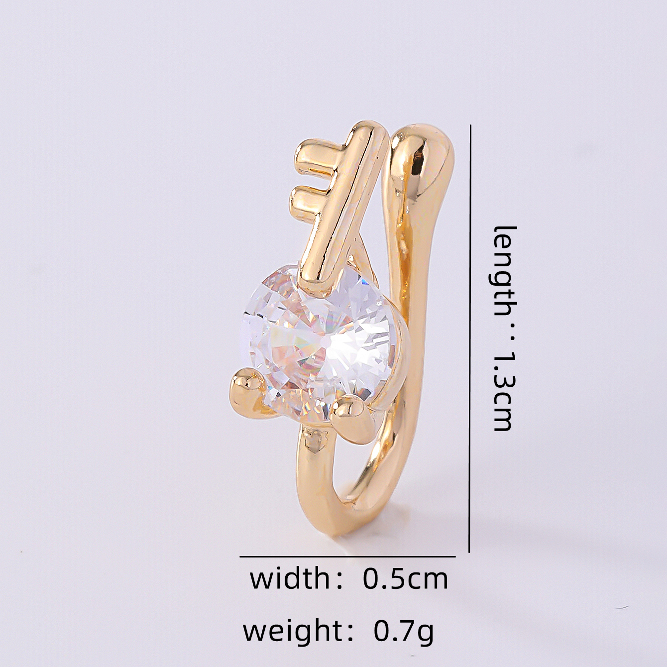 1 Piece Nose Rings & Studs Simple Style Solid Color Copper Inlay Zircon K Gold Plated display picture 14