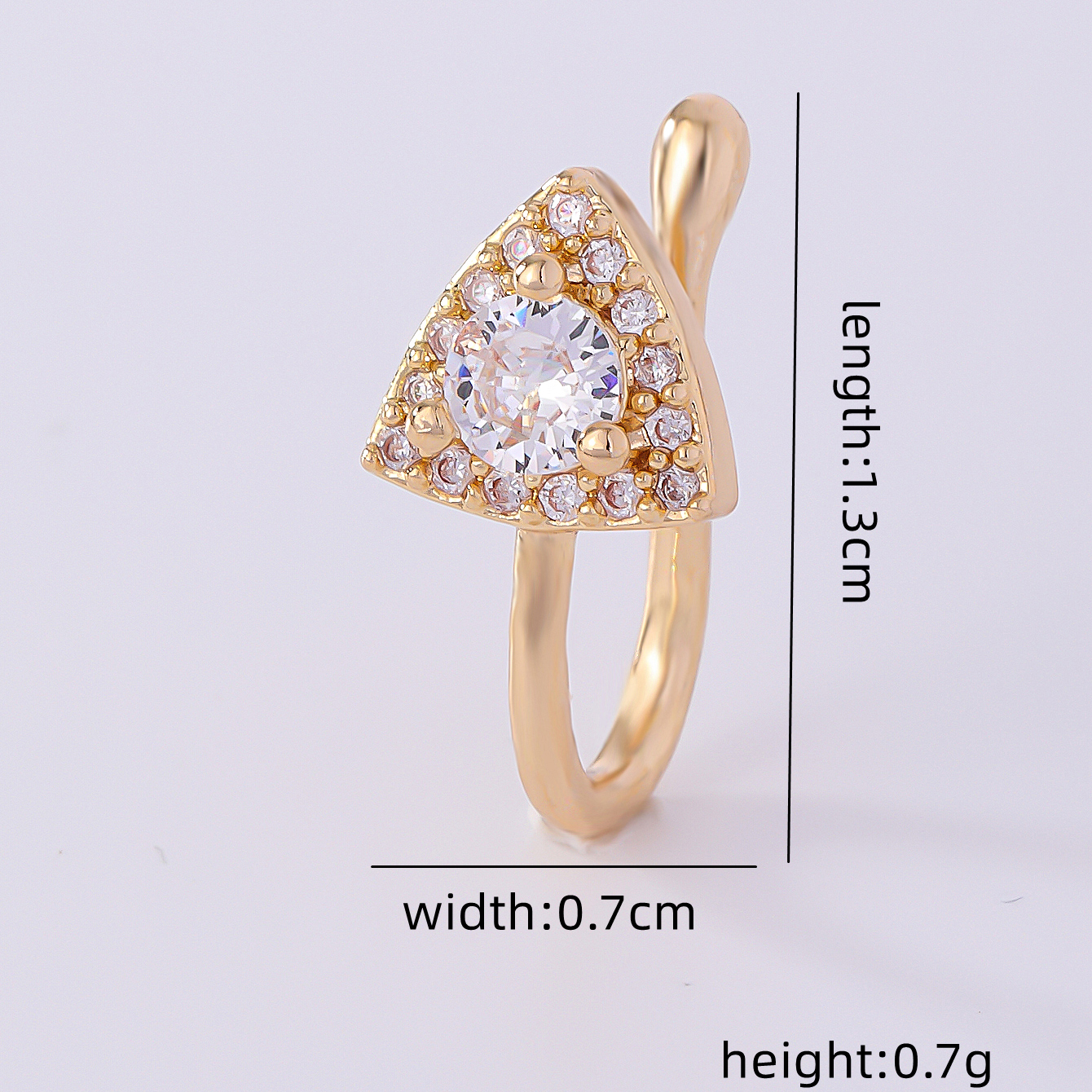 1 Piece Nose Rings & Studs Simple Style Solid Color Copper Inlay Zircon K Gold Plated display picture 15