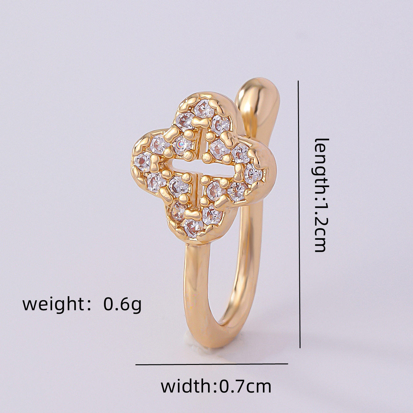 1 Piece Nose Rings & Studs Simple Style Solid Color Copper Inlay Zircon K Gold Plated display picture 47