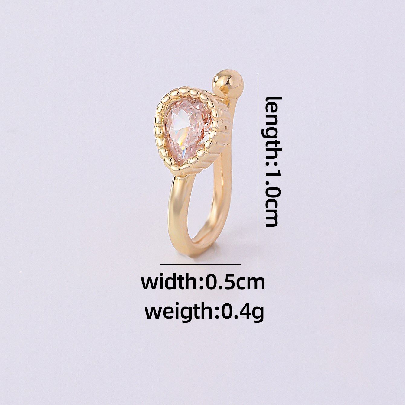 1 Piece Nose Rings & Studs Simple Style Solid Color Copper Inlay Zircon K Gold Plated display picture 25