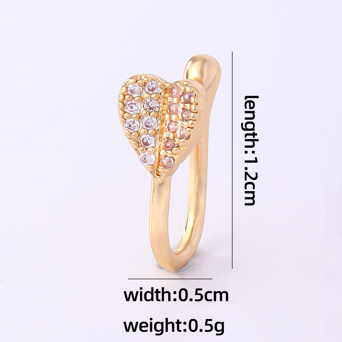 1 Piece Nose Rings & Studs Simple Style Solid Color Copper Inlay Zircon K Gold Plated display picture 53