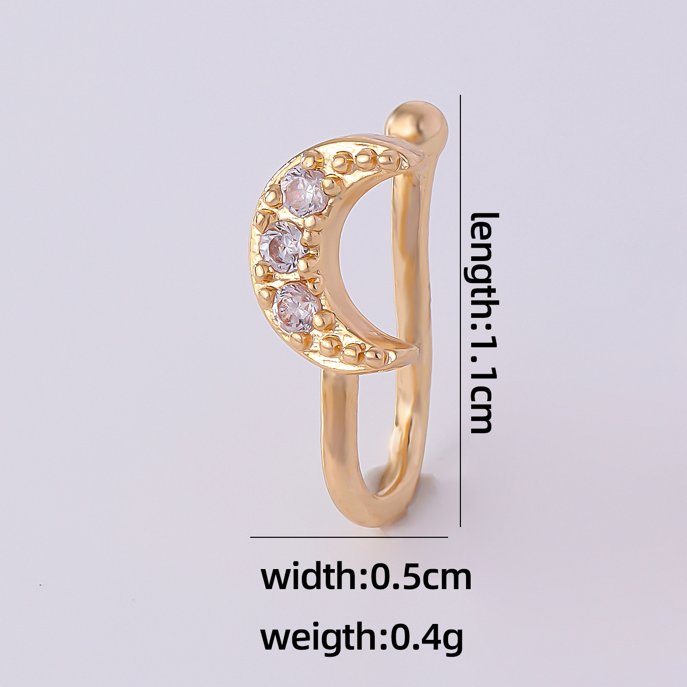 1 Piece Nose Rings & Studs Simple Style Solid Color Copper Inlay Zircon K Gold Plated display picture 51