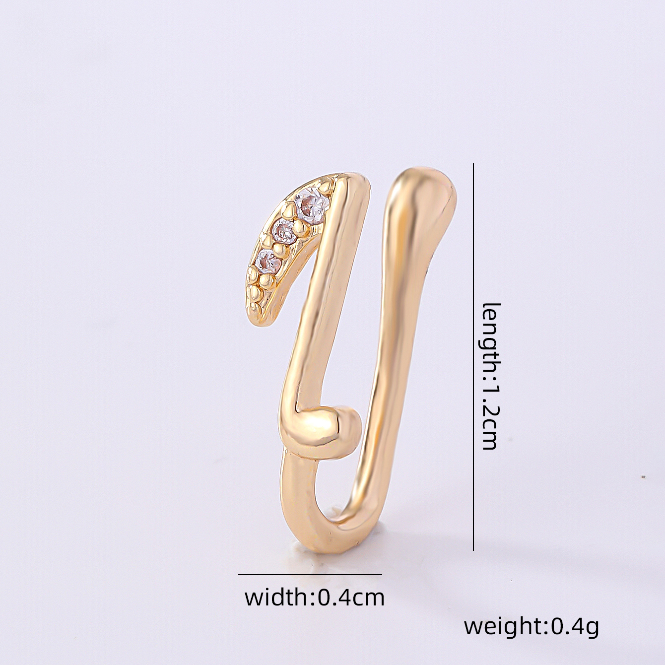 1 Piece Nose Rings & Studs Simple Style Solid Color Copper Inlay Zircon K Gold Plated display picture 44