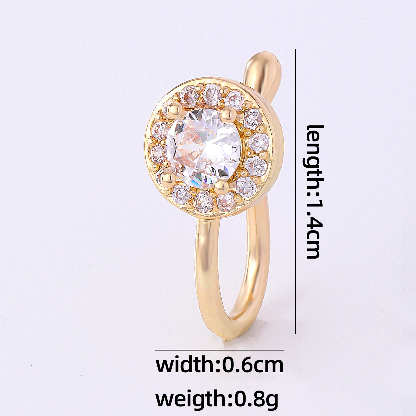 1 Piece Nose Rings & Studs Simple Style Solid Color Copper Inlay Zircon K Gold Plated display picture 56
