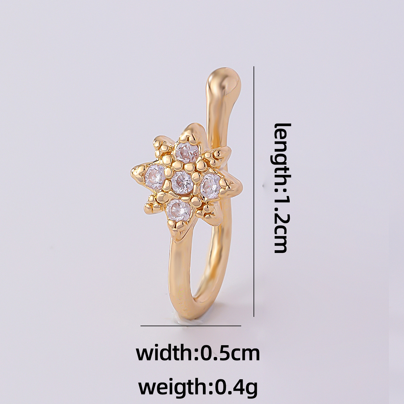 1 Piece Nose Rings & Studs Simple Style Solid Color Copper Inlay Zircon K Gold Plated display picture 42