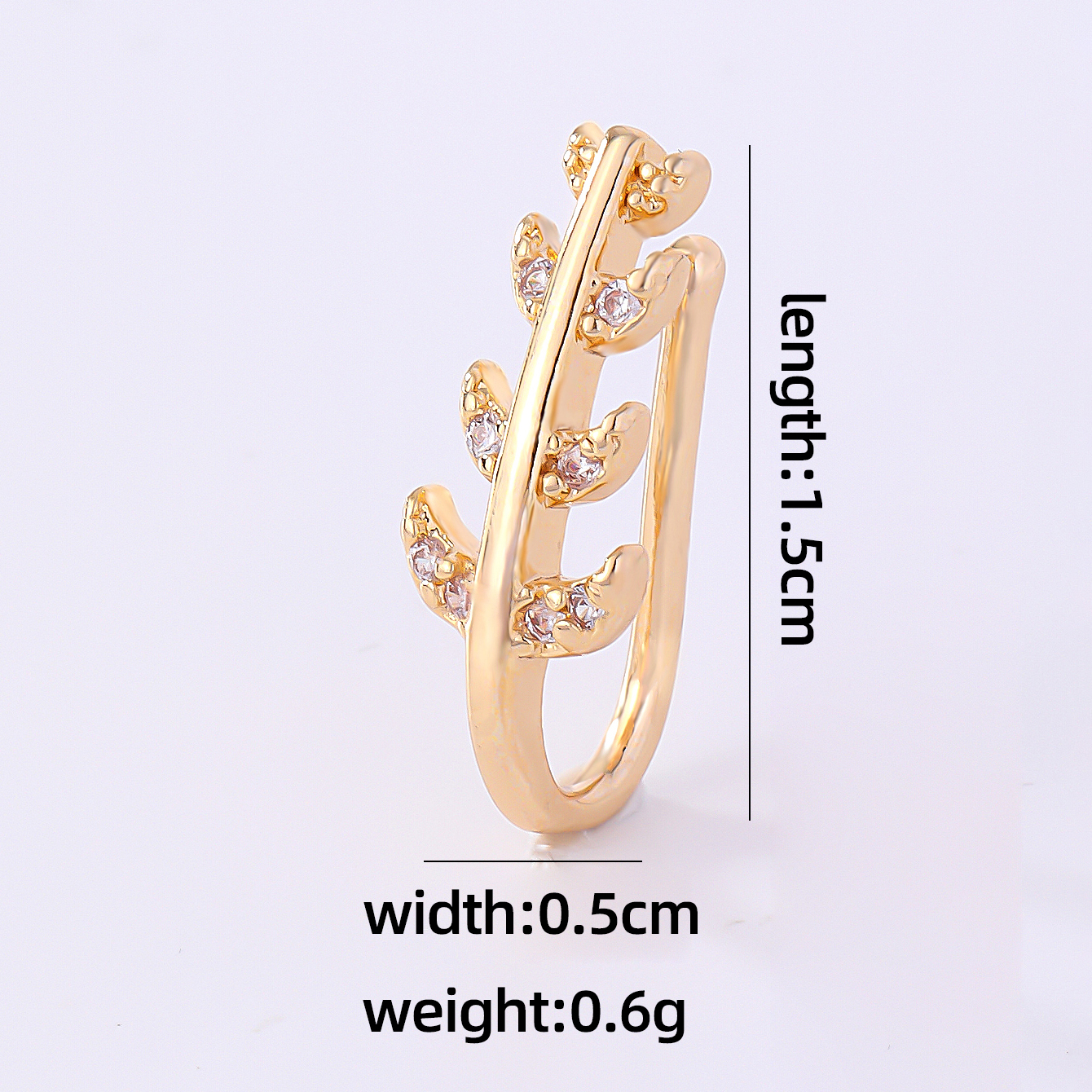 1 Piece Nose Rings & Studs Simple Style Solid Color Copper Inlay Zircon K Gold Plated display picture 27