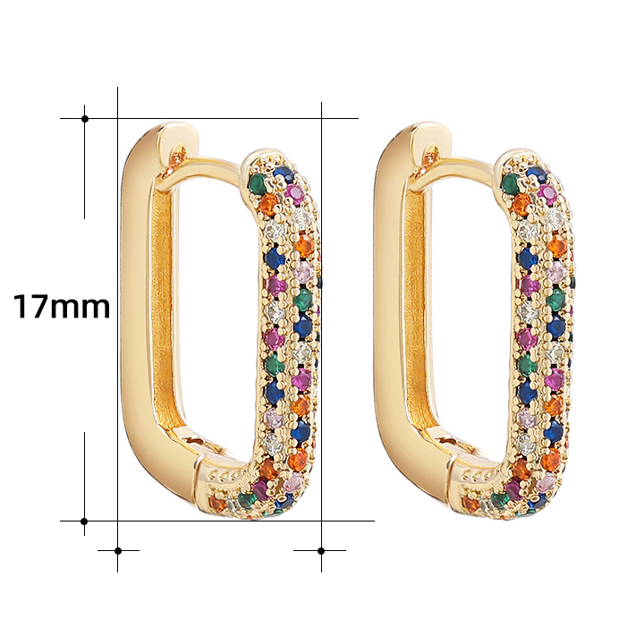 1 Paire Style Ig Couleur Unie Incruster Alliage Strass Des Boucles D'oreilles display picture 2