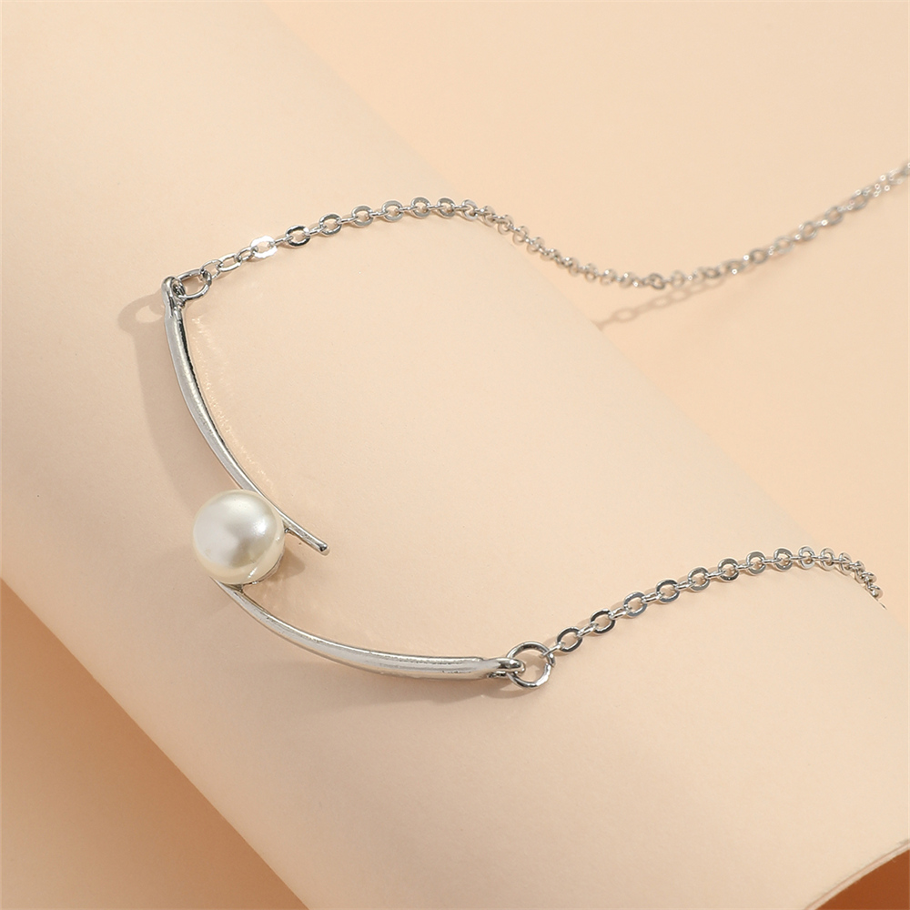 Basic Lady Simple Style Geometric Imitation Pearl Alloy Women's Necklace display picture 5