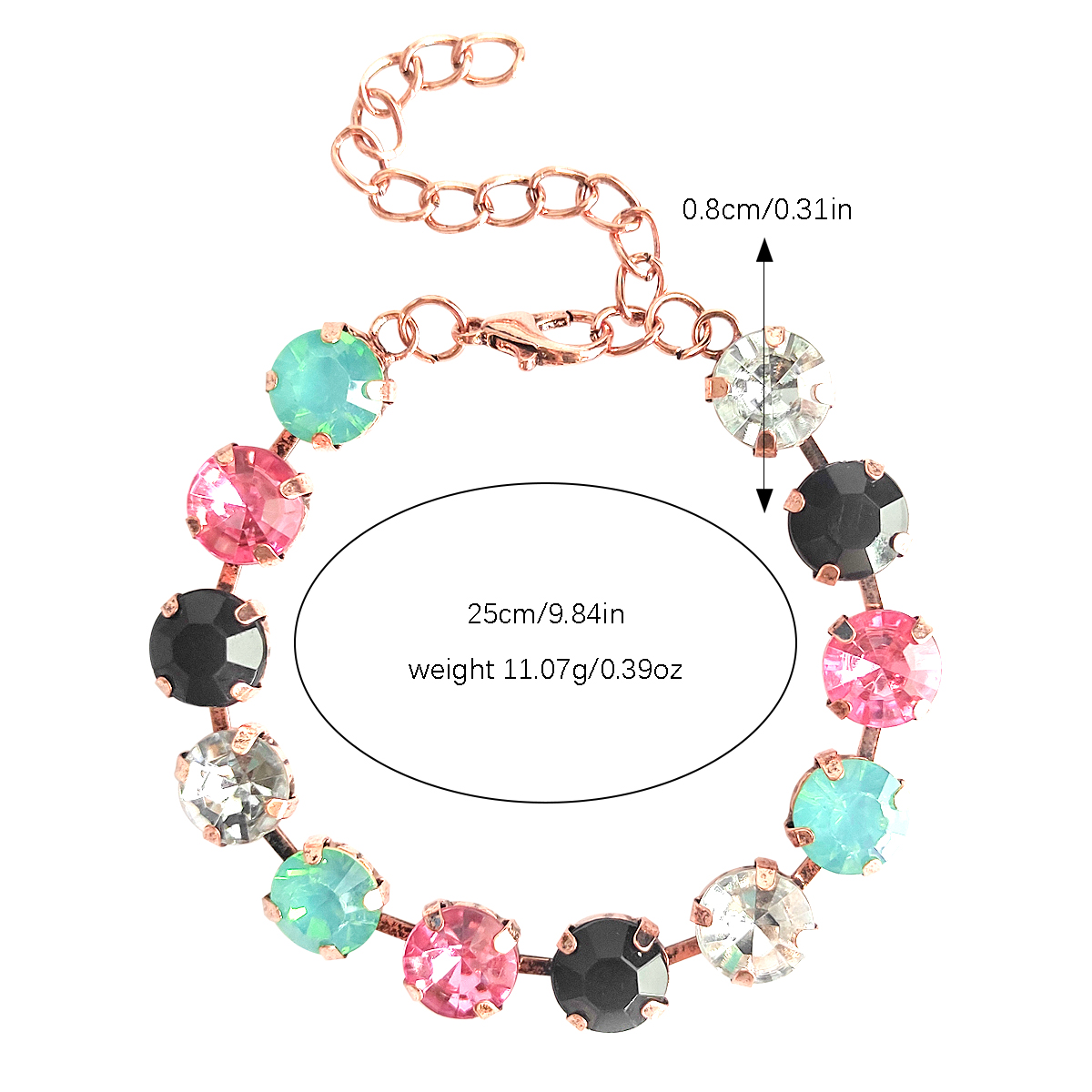 Casual Shiny Geometric Alloy Inlay Artificial Gemstones Women's Bracelets display picture 8