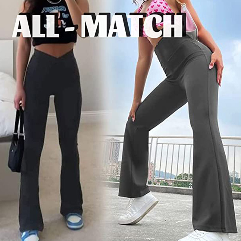 Sports Solid Color Spandex Polyester Active Bottoms Flared Pants display picture 4