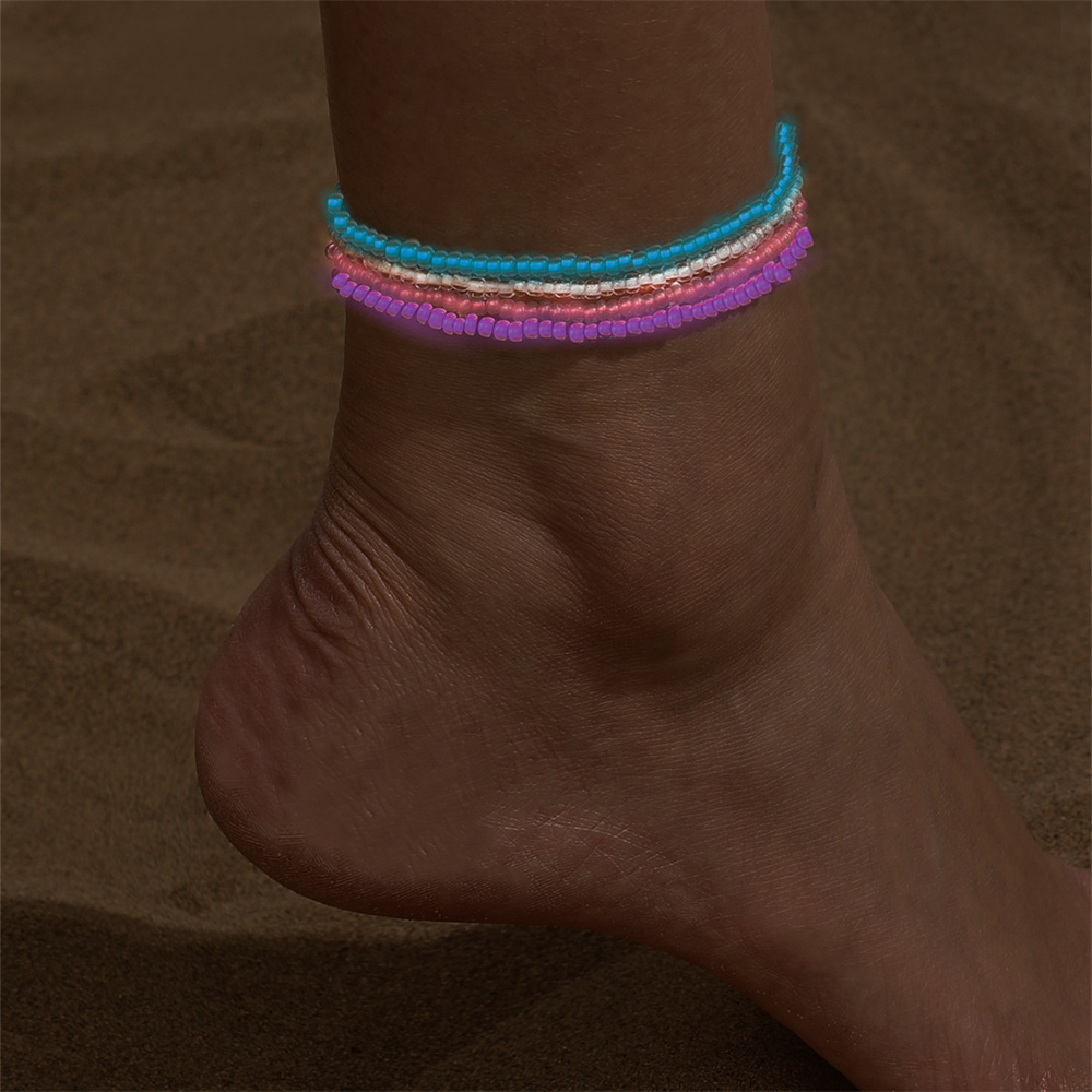 Elegant Beach Simple Style Solid Color Synthetic Resin Women's Anklet display picture 1