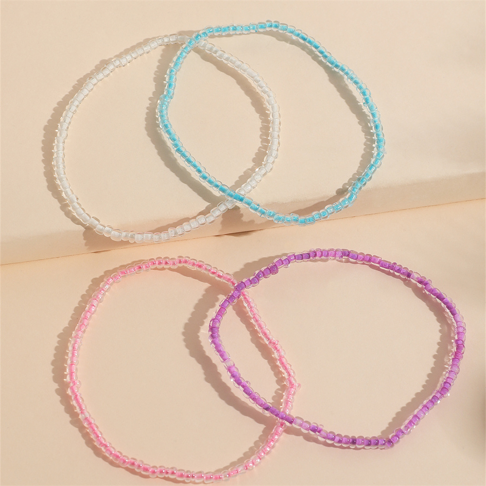 Elegant Beach Simple Style Solid Color Synthetic Resin Women's Anklet display picture 8