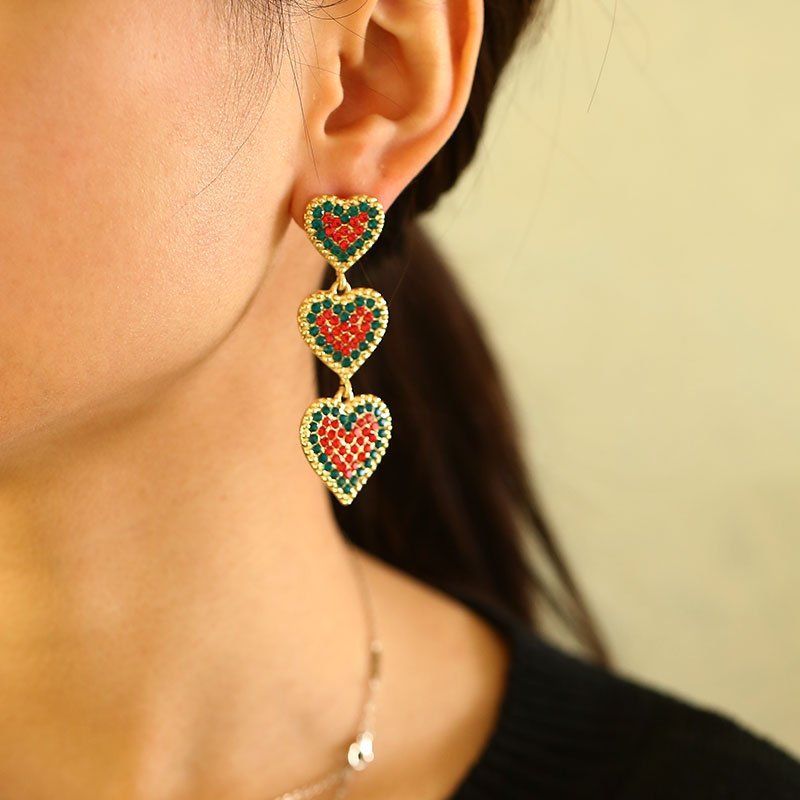 1 Pair Classic Style Heart Shape Alloy Drop Earrings display picture 3
