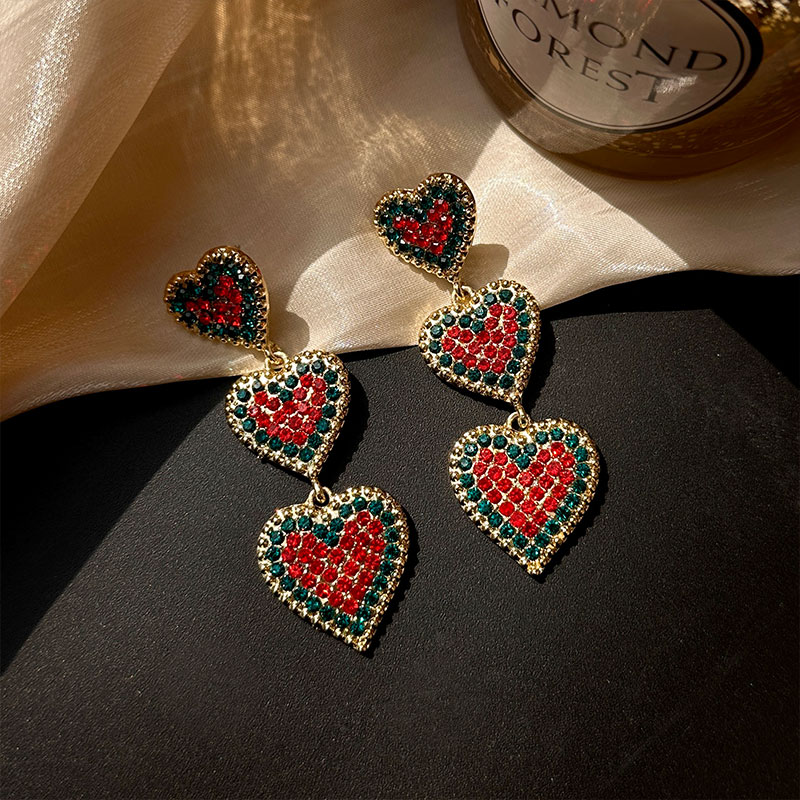 1 Pair Classic Style Heart Shape Alloy Drop Earrings display picture 8