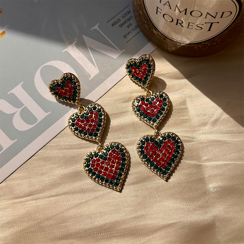 1 Pair Classic Style Heart Shape Alloy Drop Earrings display picture 7