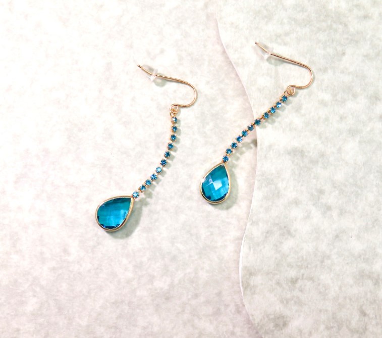 1 Pair Elegant Lady Water Droplets Inlay Copper Zircon Drop Earrings display picture 2