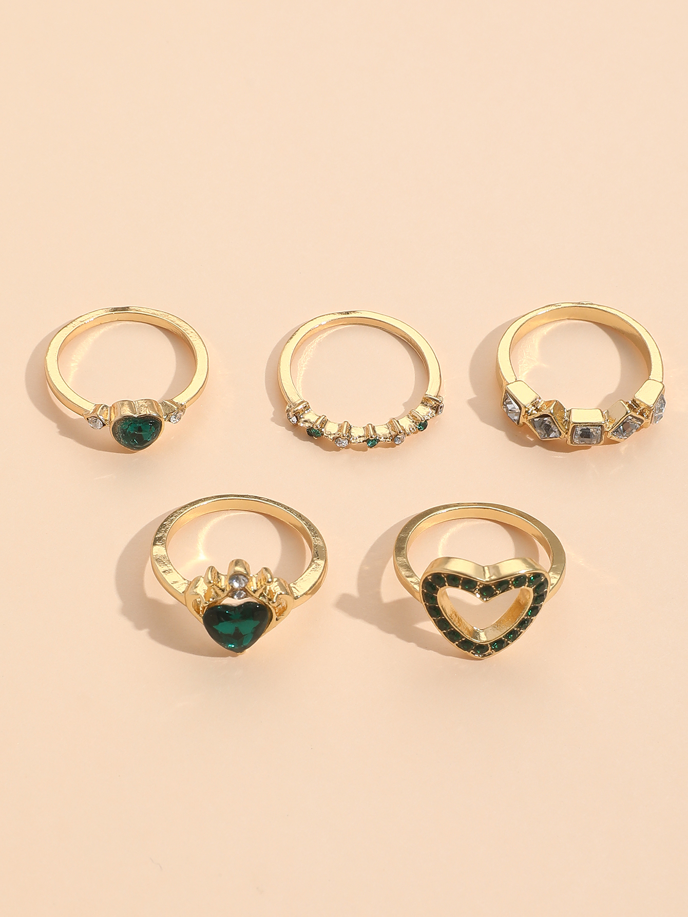 Elegant Lady Geometric Heart Shape Artificial Rhinestones Alloy Wholesale Rings display picture 9