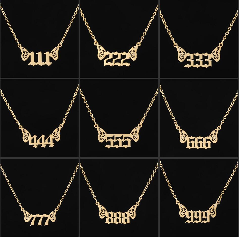 201 Stainless Steel 18K Gold Plated Simple Style Plating Number Pendant Necklace display picture 4
