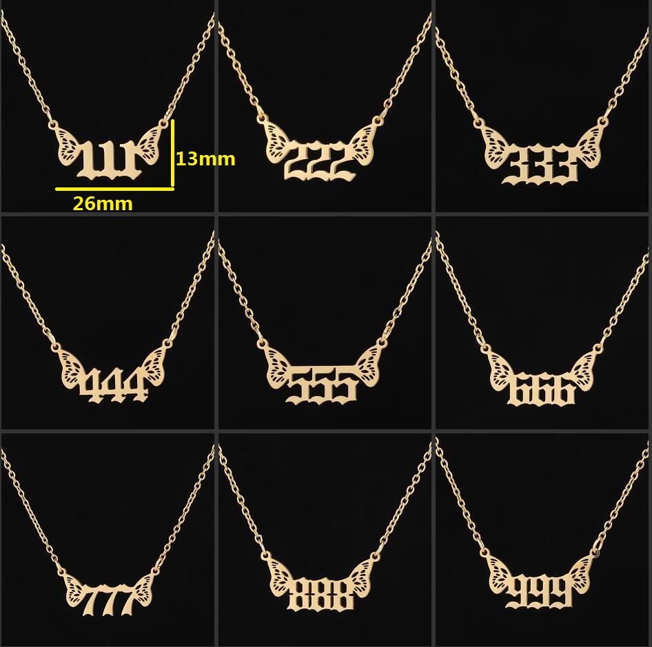 201 Stainless Steel 18K Gold Plated Simple Style Plating Number Pendant Necklace display picture 5