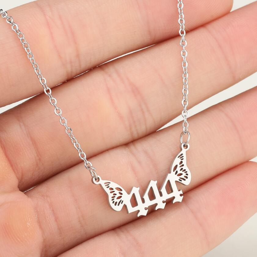 201 Stainless Steel 18K Gold Plated Simple Style Plating Number Pendant Necklace display picture 9