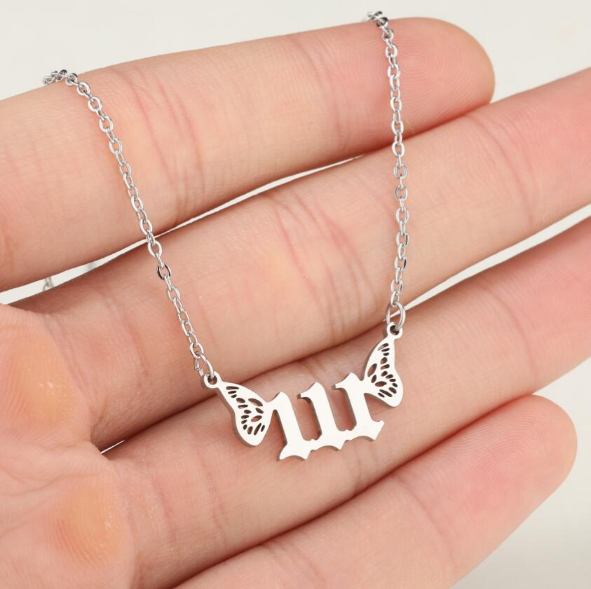 201 Stainless Steel 18K Gold Plated Simple Style Plating Number Pendant Necklace display picture 7