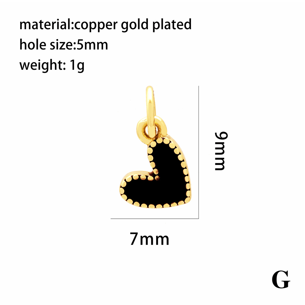 Romantic Sweet Heart Shape Copper Enamel Plating 18k Gold Plated Charms display picture 4