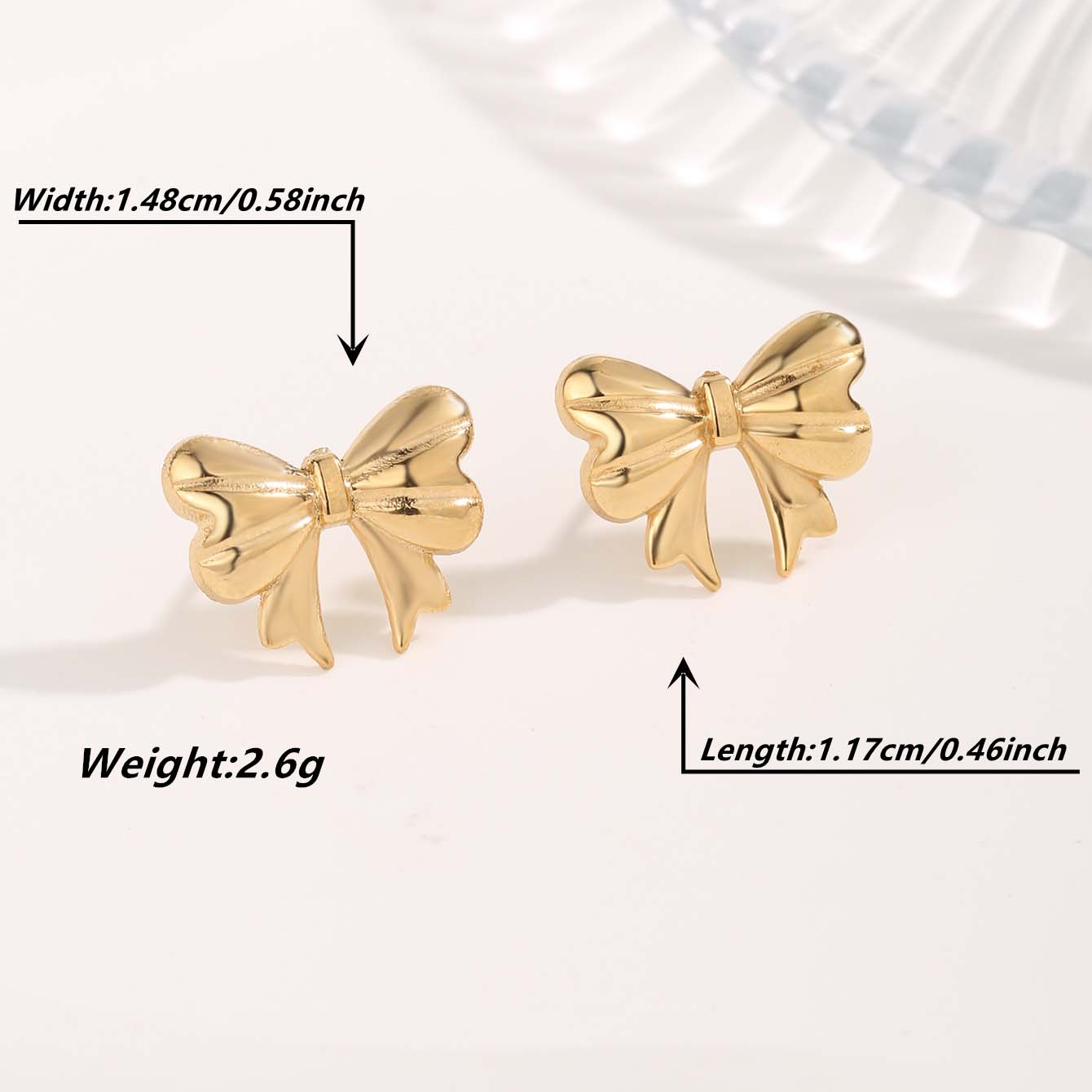1 Pair Cute Sweet Bow Knot Snowflake Plating Titanium Steel Gold Plated Ear Studs display picture 2