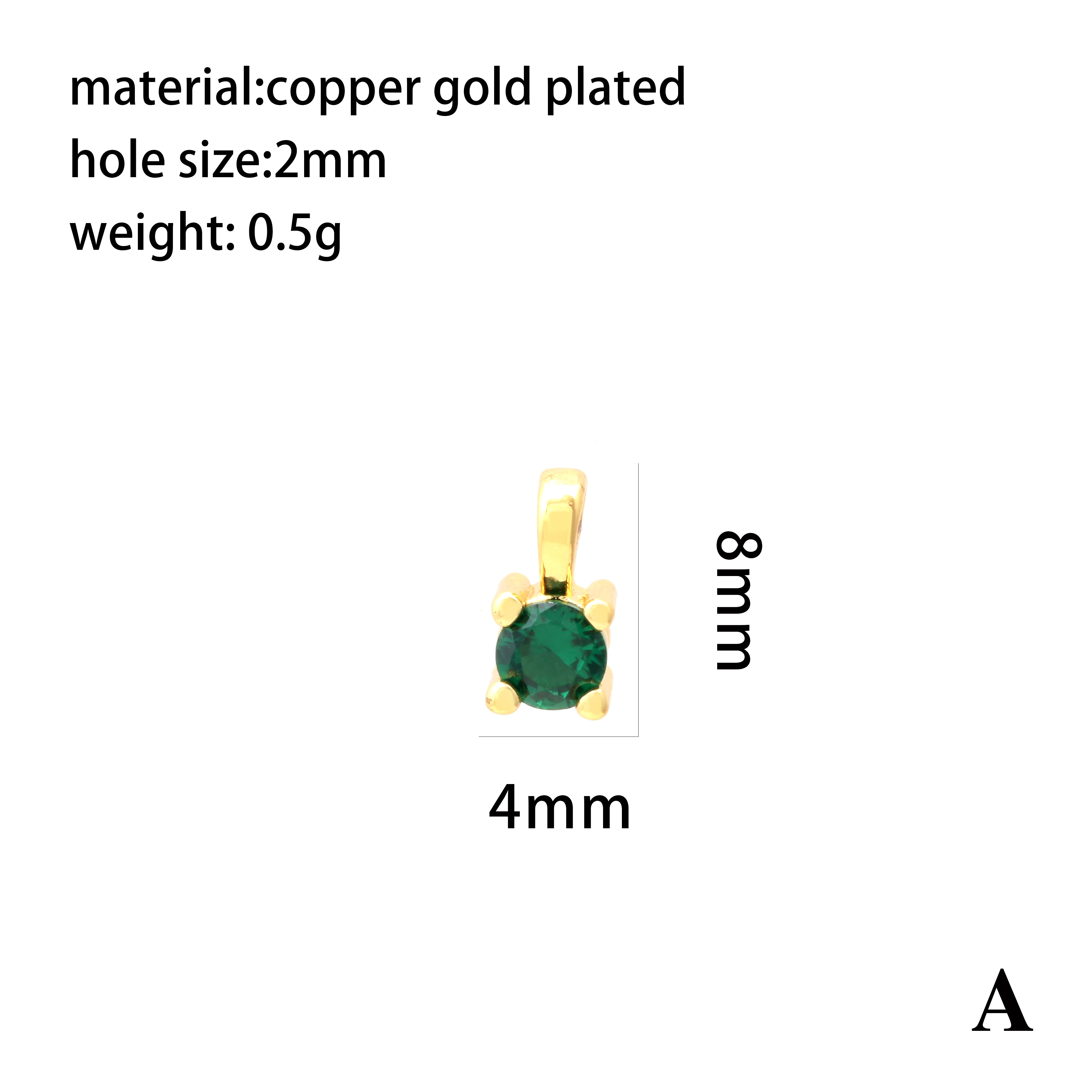 Simple Style Round Copper Plating Inlay Zircon 18k Gold Plated Charms display picture 3