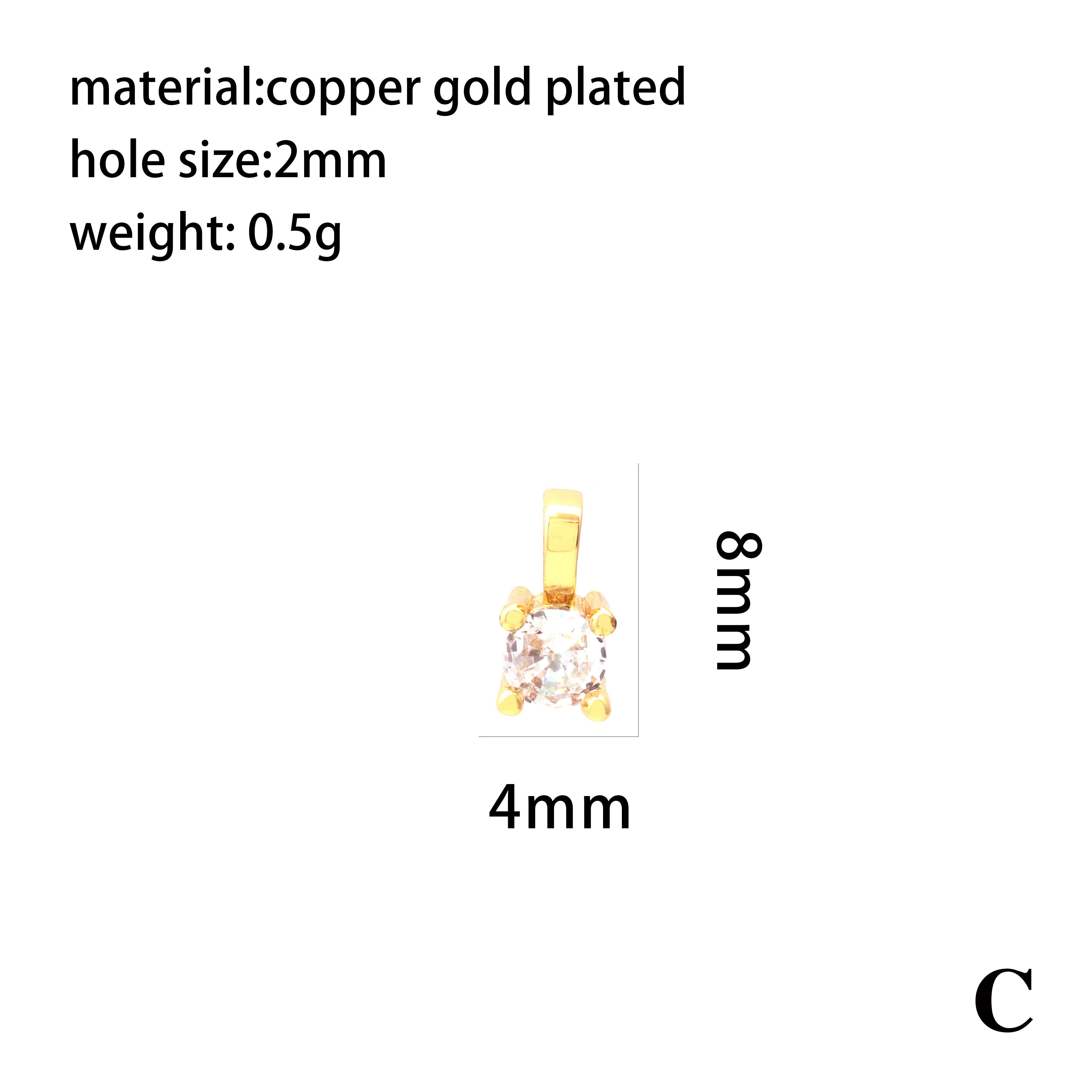 Simple Style Round Copper Plating Inlay Zircon 18k Gold Plated Charms display picture 5