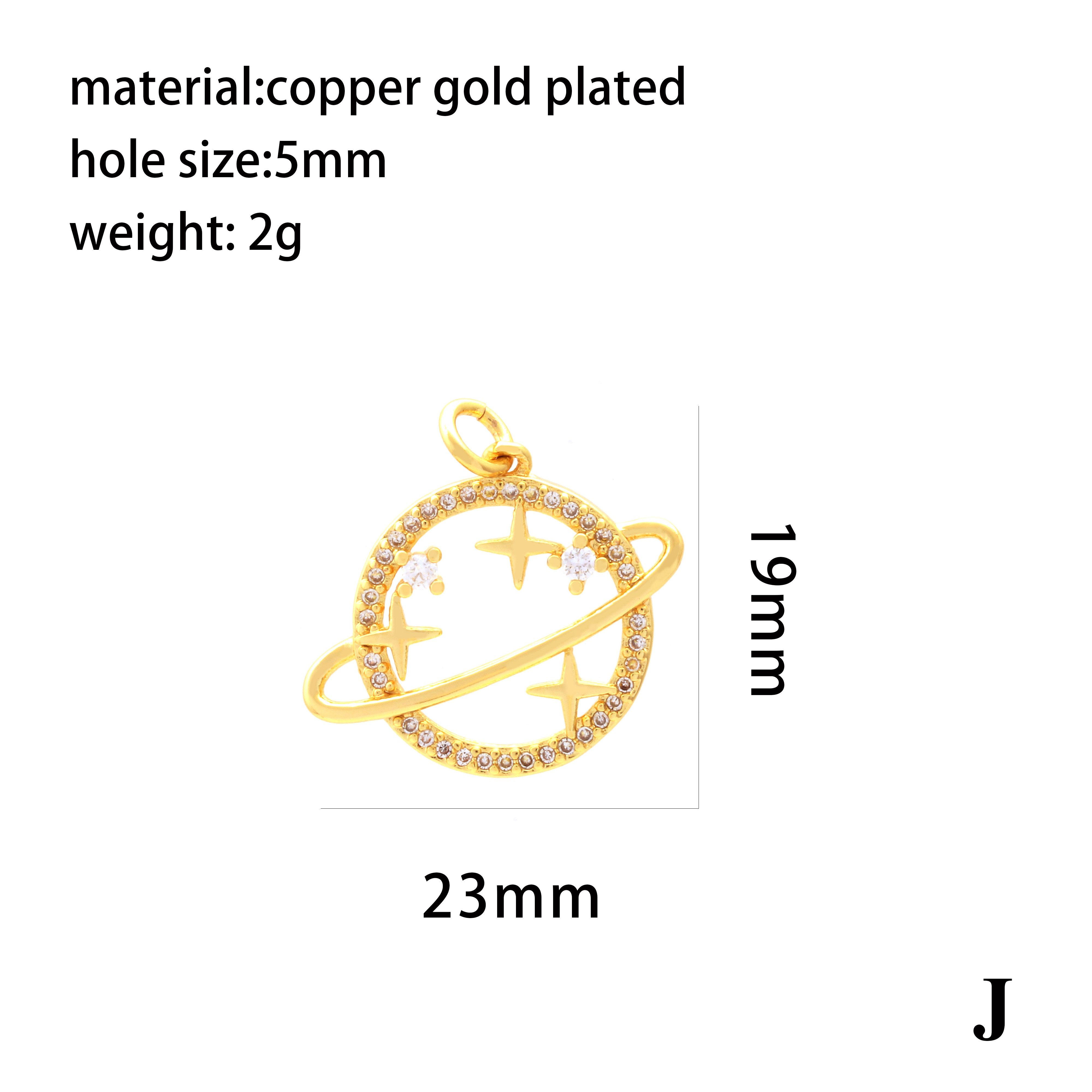 Retro Simple Style Streetwear Cross Sun Heart Shape Copper Plating Inlay Zircon 18k Gold Plated Charms display picture 9