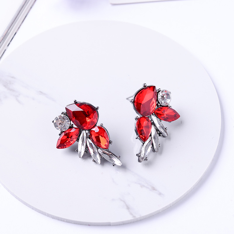 1 Pair Simple Style Water Droplets Plating Inlay Alloy Gold Plated Ear Studs display picture 4