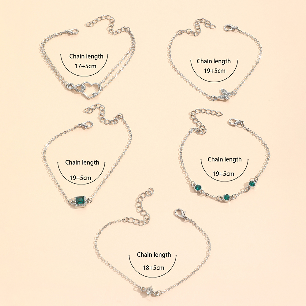 Ig Style Casual Korean Style Heart Shape Butterfly Alloy Inlay Rhinestones Women's Bracelets display picture 9