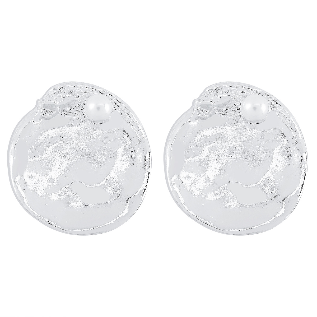 1 Pair Vintage Style Round Inlay Imitation Pearl Alloy Pearl Ear Studs display picture 2