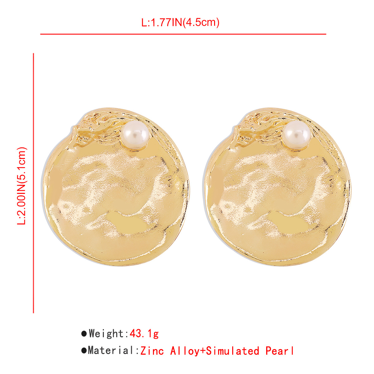 1 Pair Vintage Style Round Inlay Imitation Pearl Alloy Pearl Ear Studs display picture 7