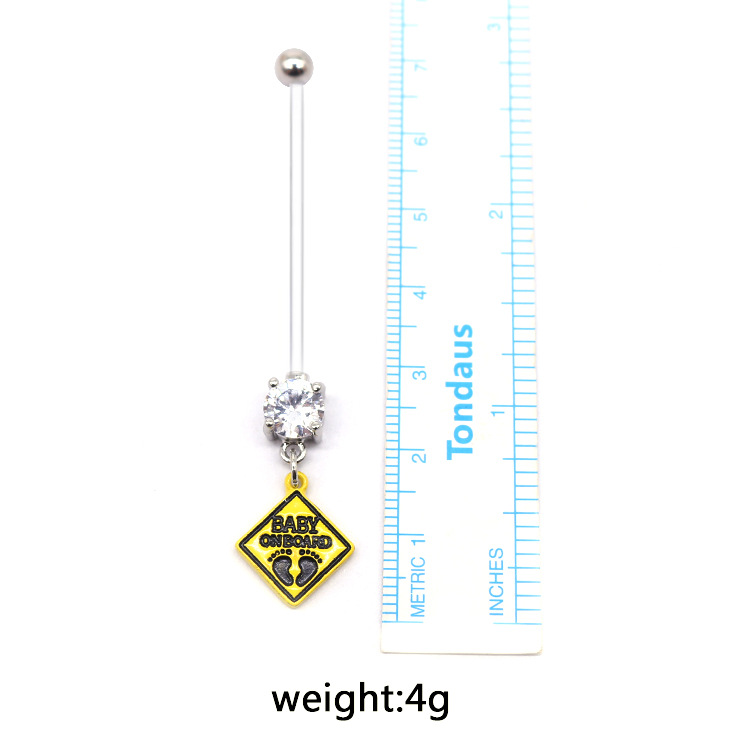 Simple Style Heart Shape Arylic Plating Inlay Zircon White Gold Plated Belly Ring display picture 5