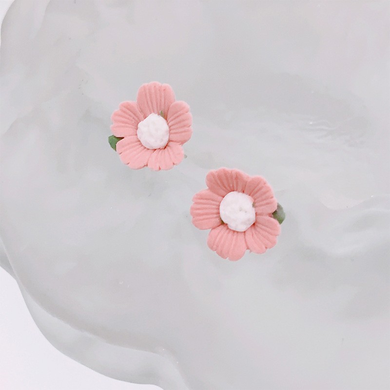 1 Pair Sweet Simple Style Flower Arylic Copper Alloy Ear Studs display picture 2