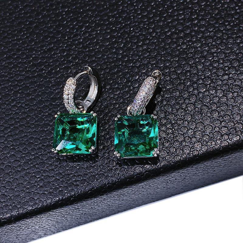 1 Pair Sweet Simple Style Shiny Square Heart Shape Rectangle Inlay Copper Zircon K Gold Plated Rhodium Plated Drop Earrings display picture 10