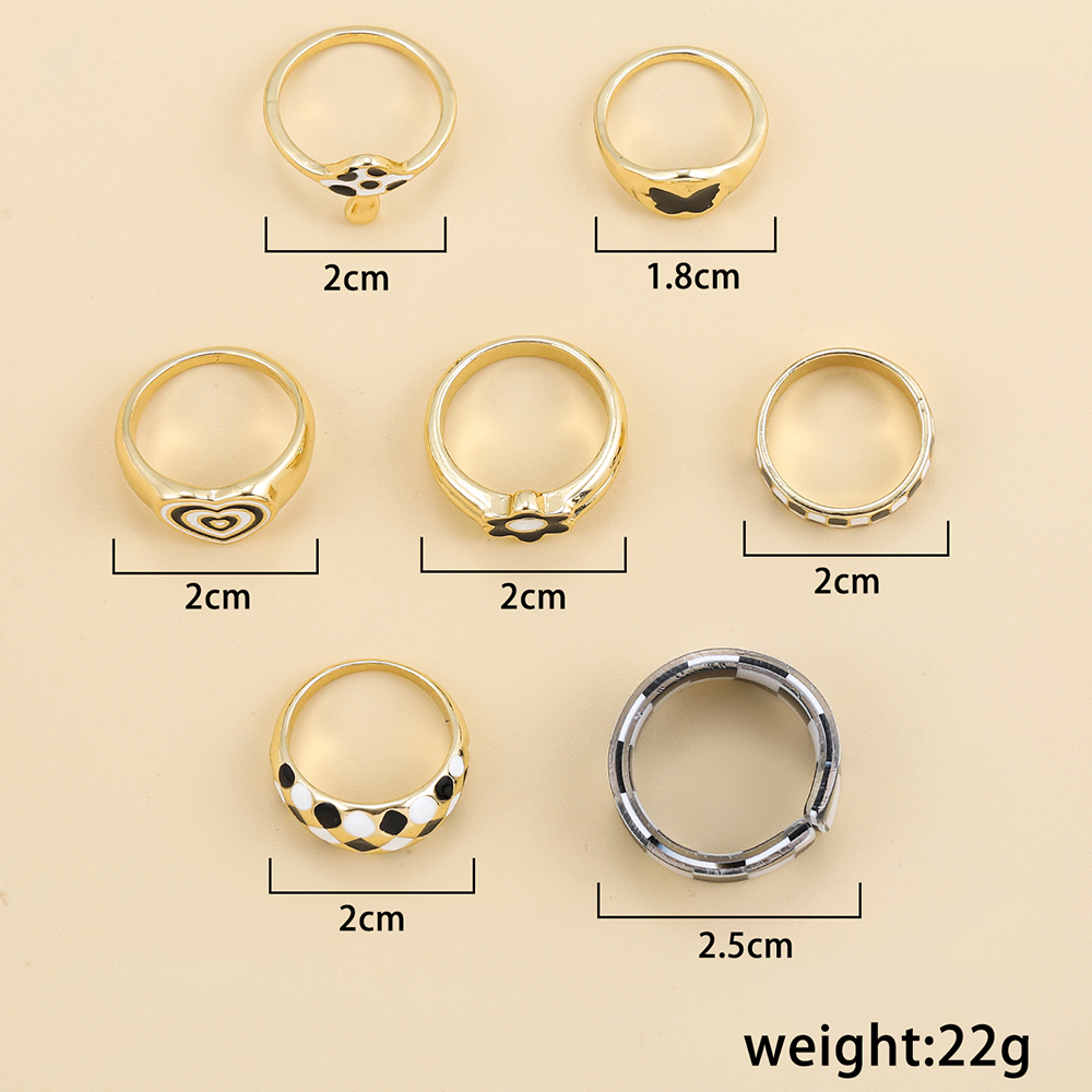Hip-hop Cool Style Heart Shape Butterfly Alloy Women's Rings display picture 5