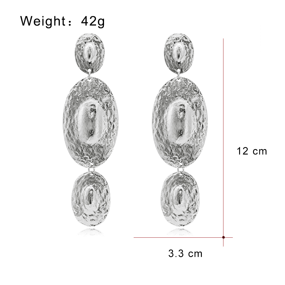 1 Pair Simple Style Oval Plating Alloy Gold Plated Rhodium Plated Drop Earrings display picture 1