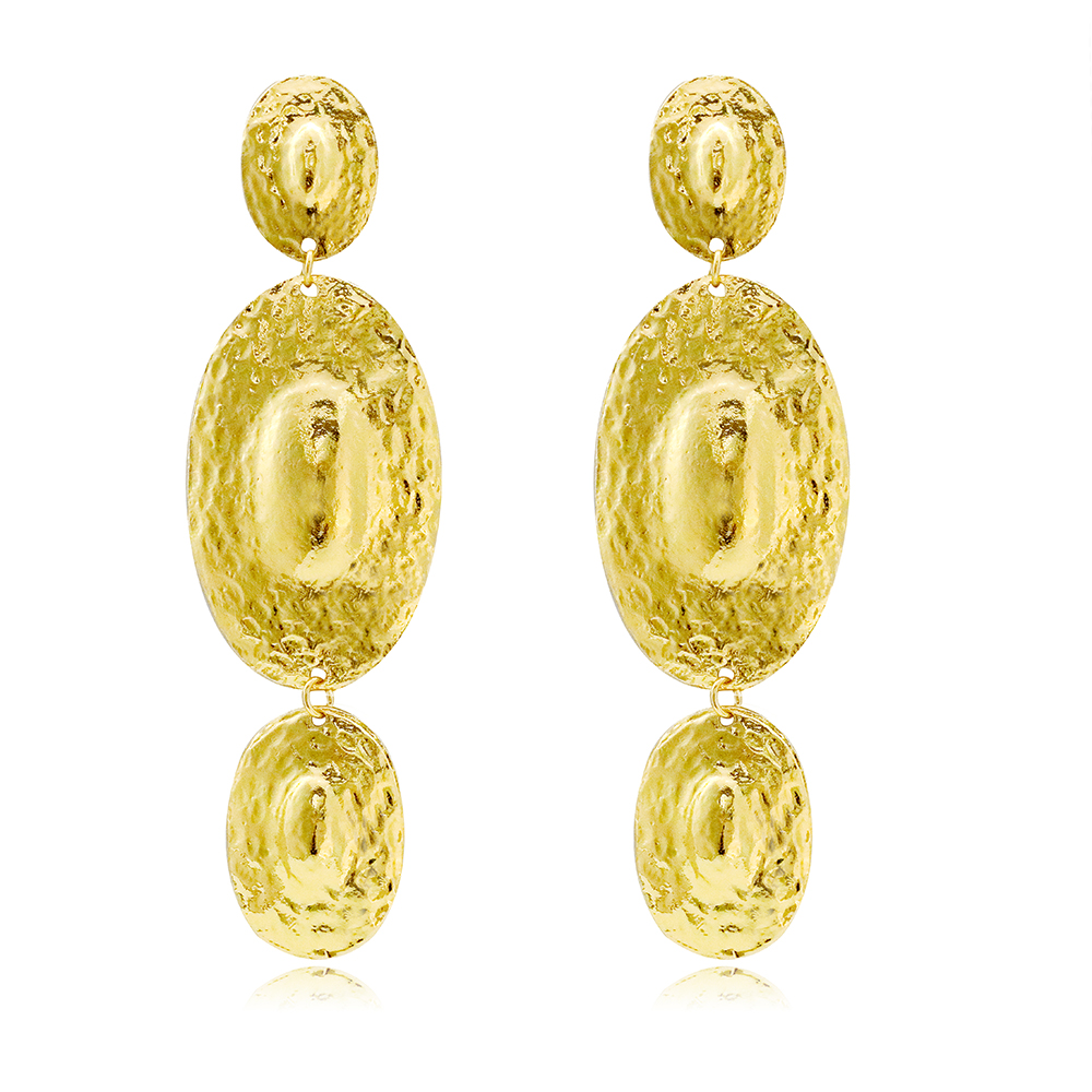 1 Pair Simple Style Oval Plating Alloy Gold Plated Rhodium Plated Drop Earrings display picture 6