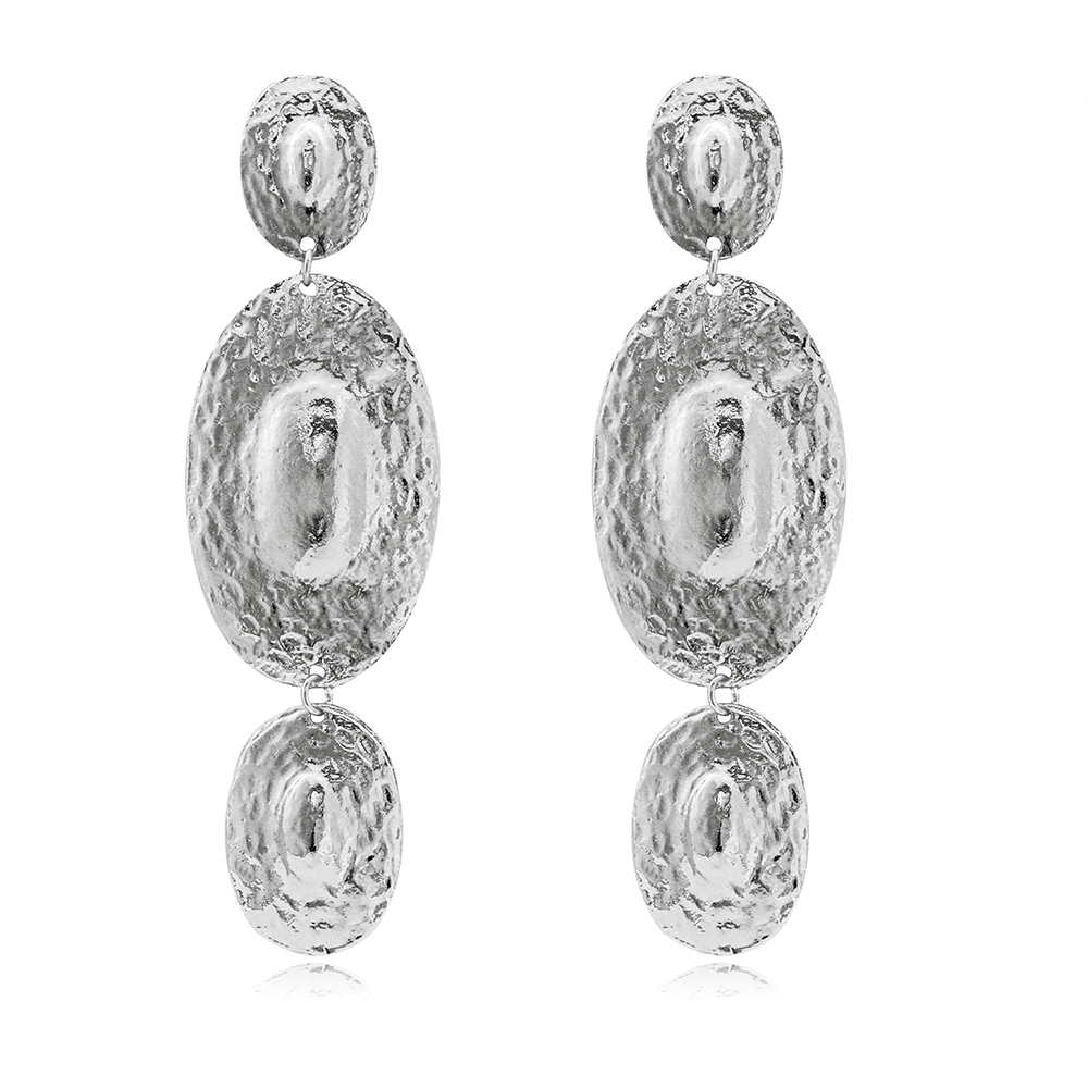 1 Pair Simple Style Oval Plating Alloy Gold Plated Rhodium Plated Drop Earrings display picture 7