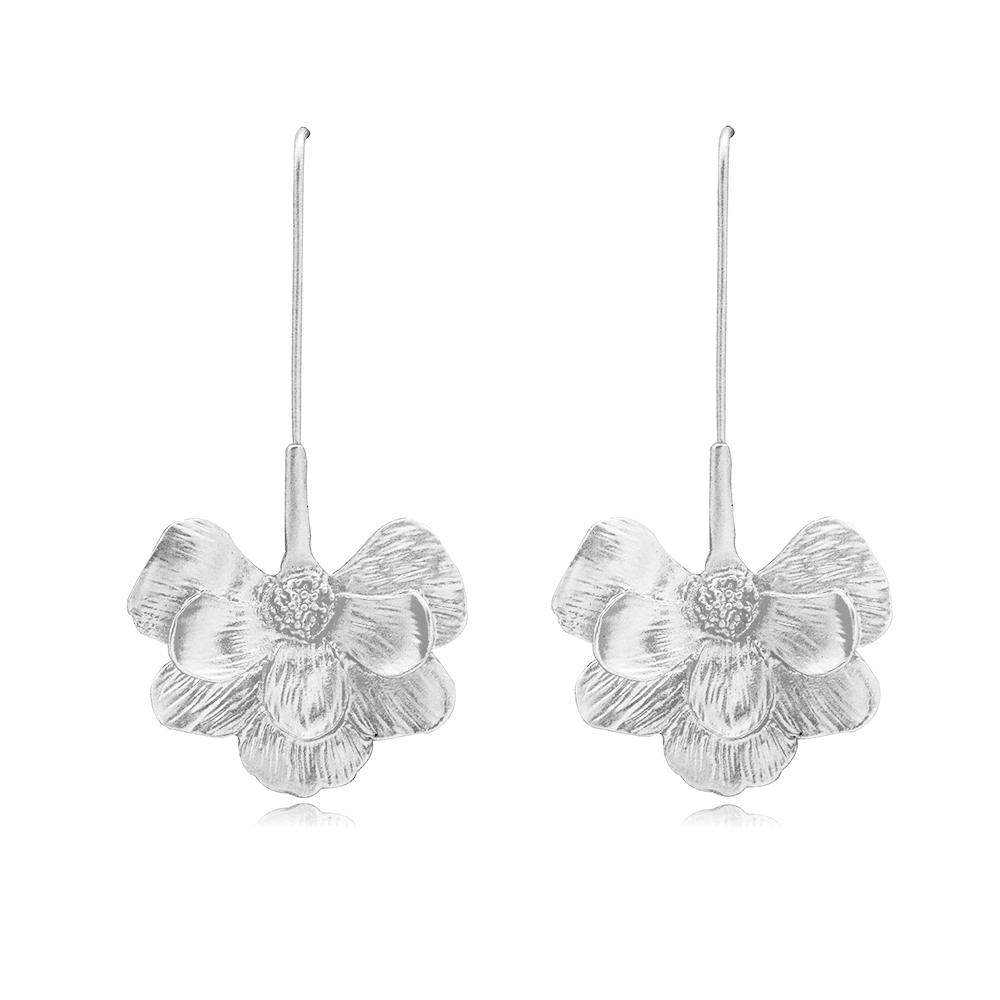 1 Paar Einfacher Stil Blume Überzug Legierung Vergoldet Überzogen Mit Rhodium Ohrringe display picture 6