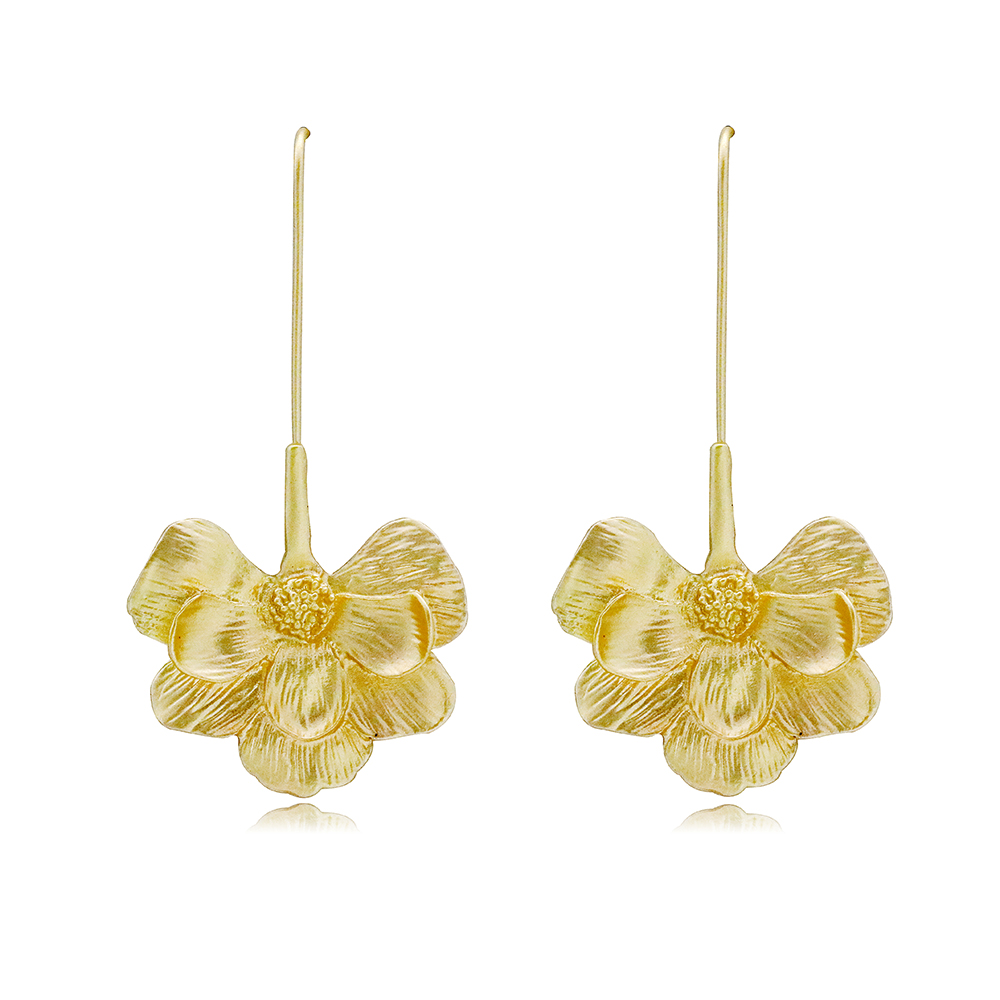 1 Pair Simple Style Flower Plating Alloy Gold Plated Rhodium Plated Earrings display picture 5