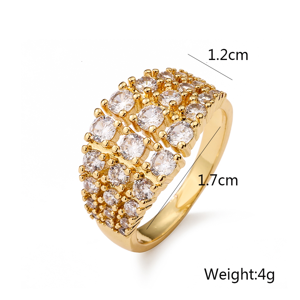 Simple Style Commute Geometric Copper Plating Inlay Zircon 18k Gold Plated Rings display picture 1