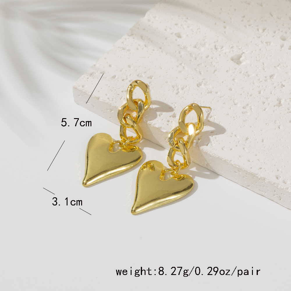 1 Pair Sweet Heart Shape Plating Alloy Drop Earrings display picture 6