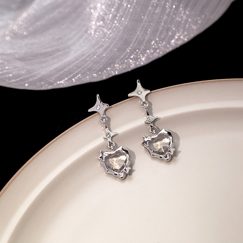 1 Pair Classic Style Heart Shape Alloy Drop Earrings display picture 3