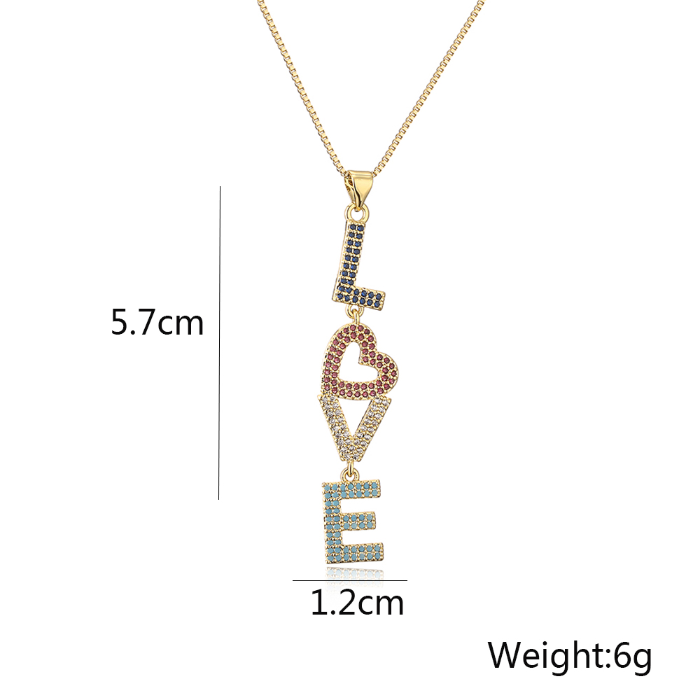 Simple Style Commute Love Copper 18k Gold Plated Zircon Pendant Necklace In Bulk display picture 1