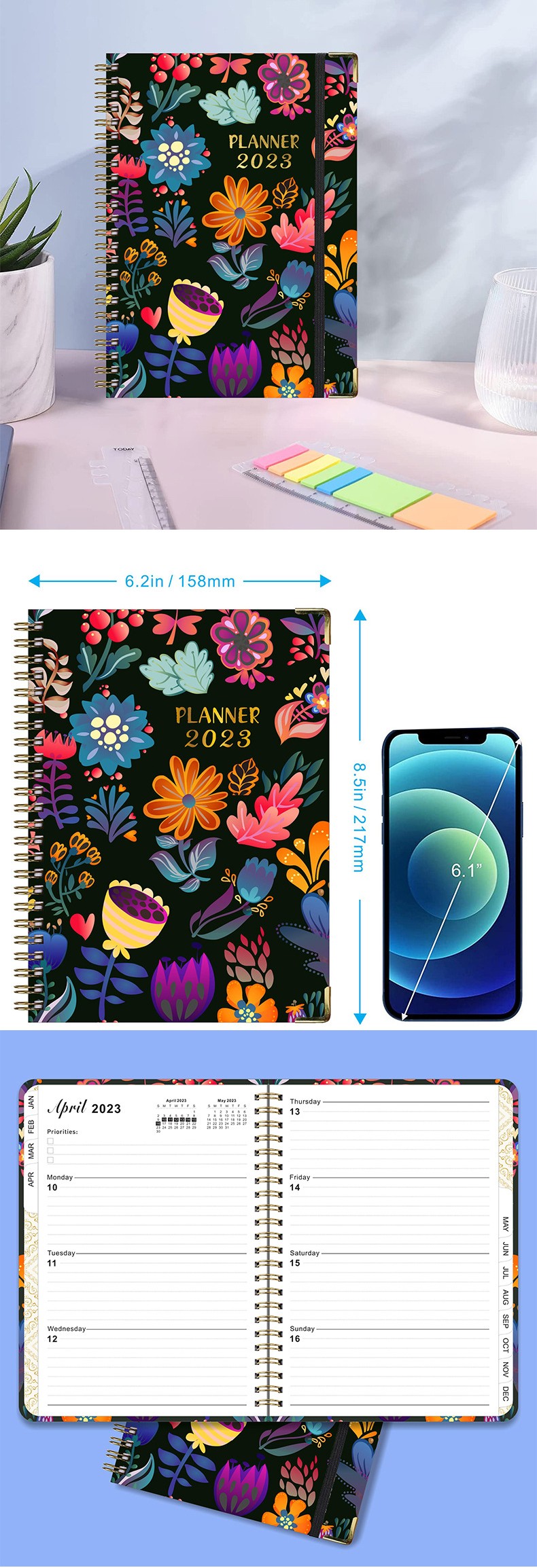 Simple Flower Pattern Notepad Loose-leaf Notebook display picture 4
