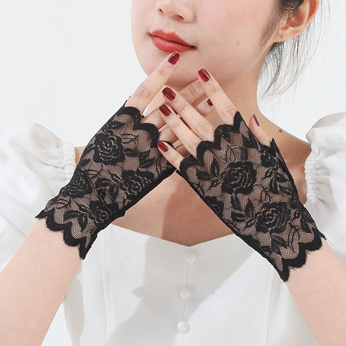 Women's Wedding Bridal Lace Gloves 1 Set display picture 2